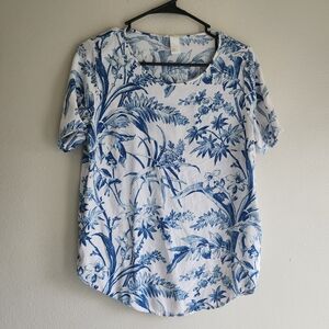 H&M Women's size 12 shortsleeve top, blouse, tropical